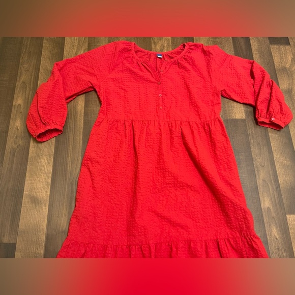 Old Navy Orange Red Tiered Ruffled Sundress - Picture 3 of 11